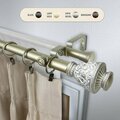 Central Design 1 in. Ron Double Curtain Rod with 28 to 48 in. Extension, Light Gold 100-09-283-D